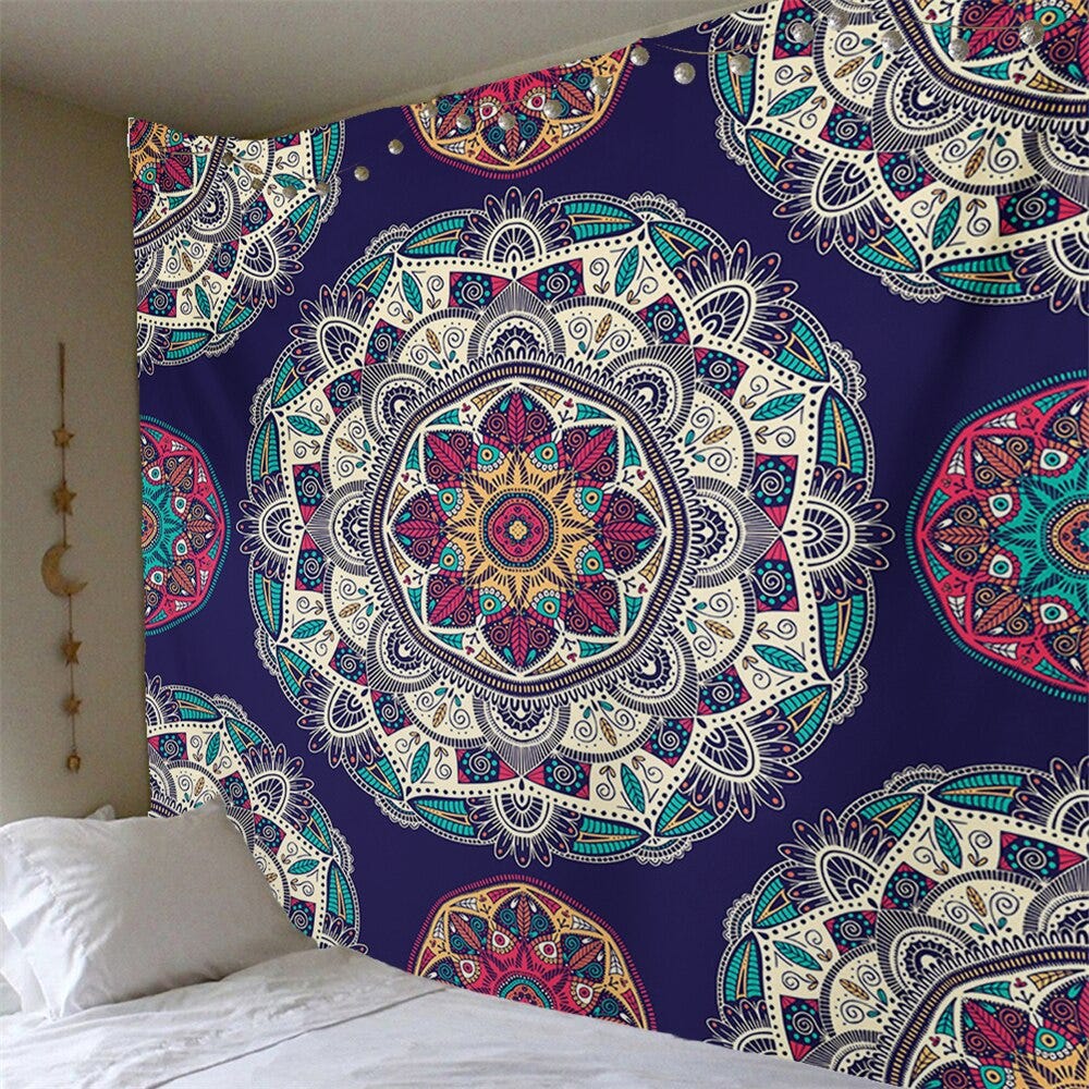 1 Pc Mandala Indian Tapestry Wall Hanging Bohemian Beach Mat Polyester Blanket Y