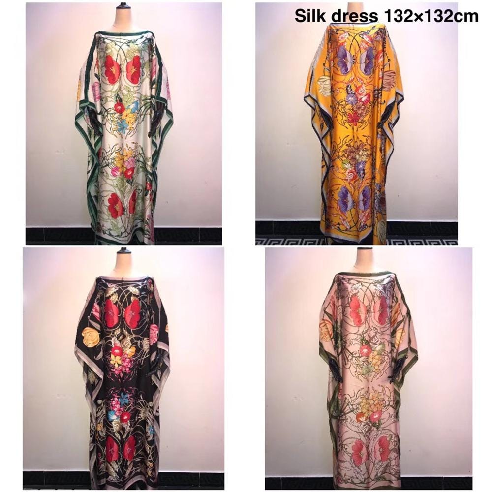 long silk kaftan dress