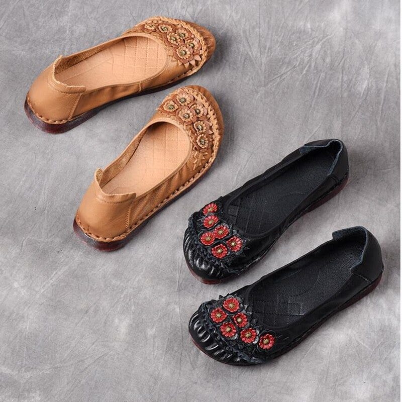comfortable leather flats