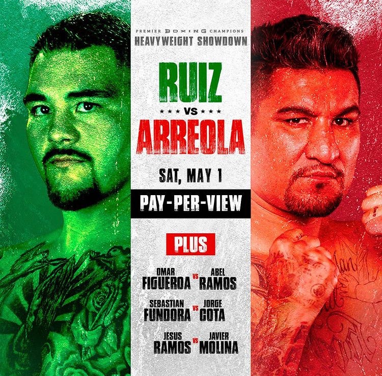 Notebook Ruiz Arreola Ppv Set For May 1 In Carson Calif Fight Lineup Set