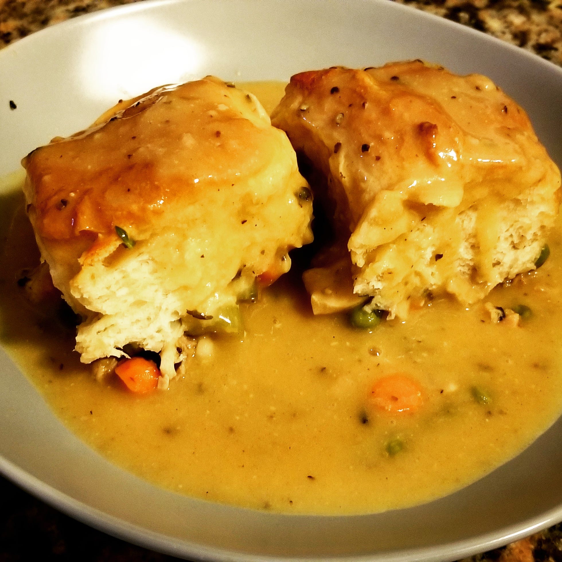 Upside Down Chicken Pot Pie