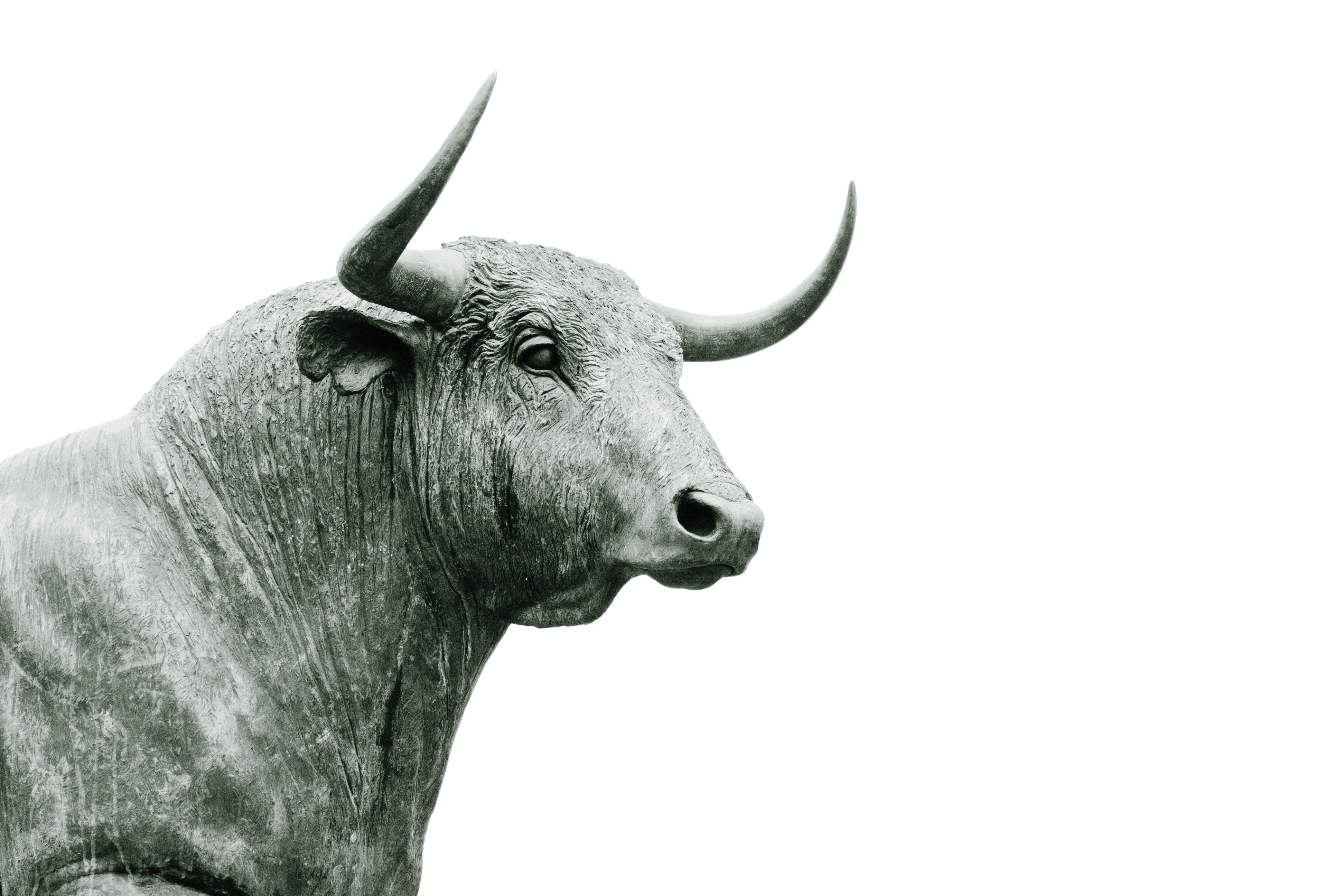 Stone statue of a bull