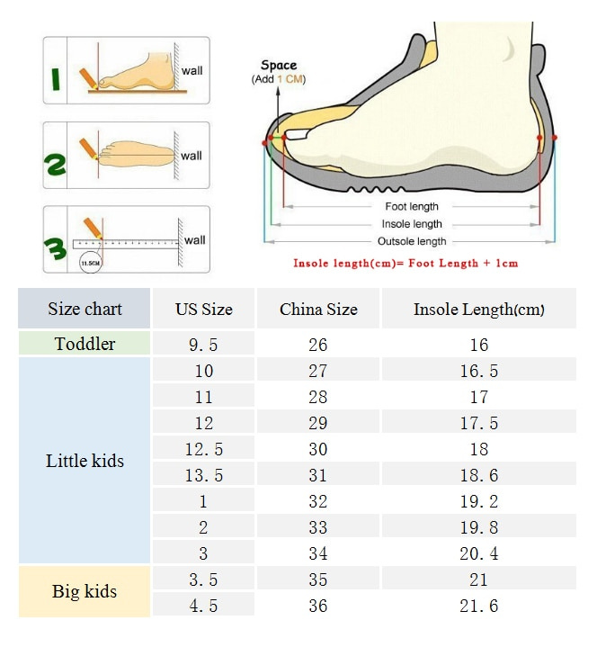 children's shoe size 8 in cm