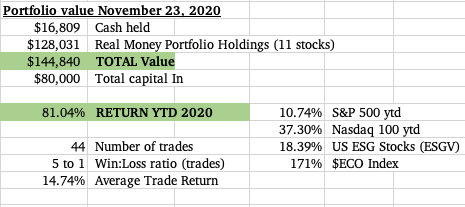 Esg Real Money Portfolio Up 81 Ytd