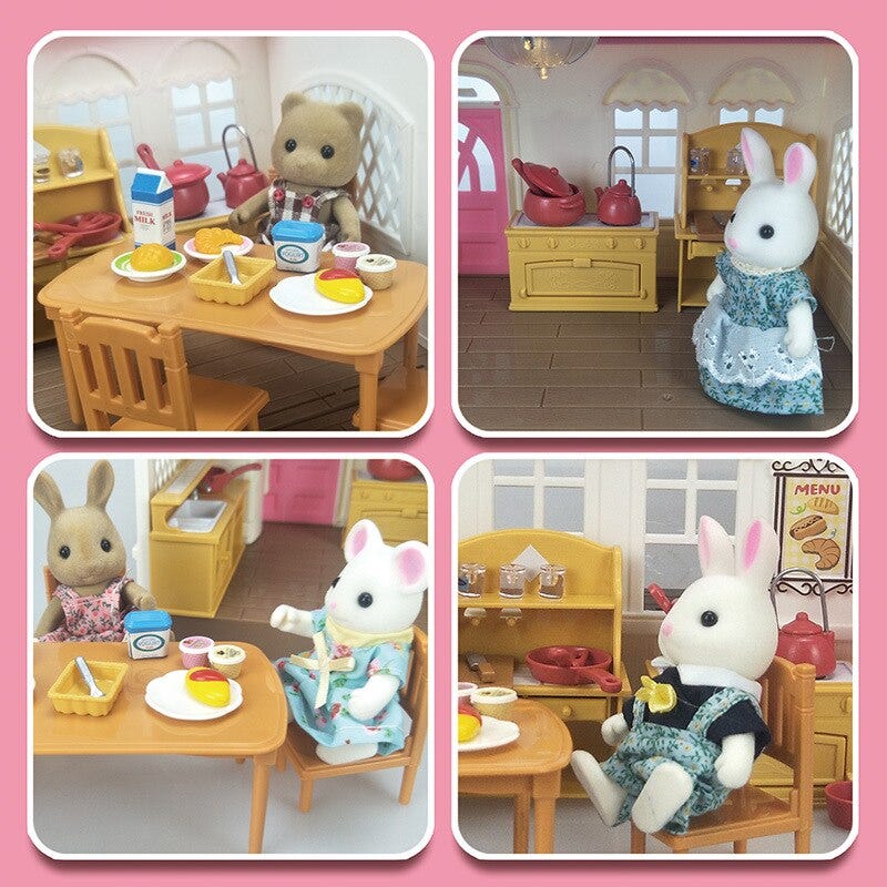 dollhouse with animal family