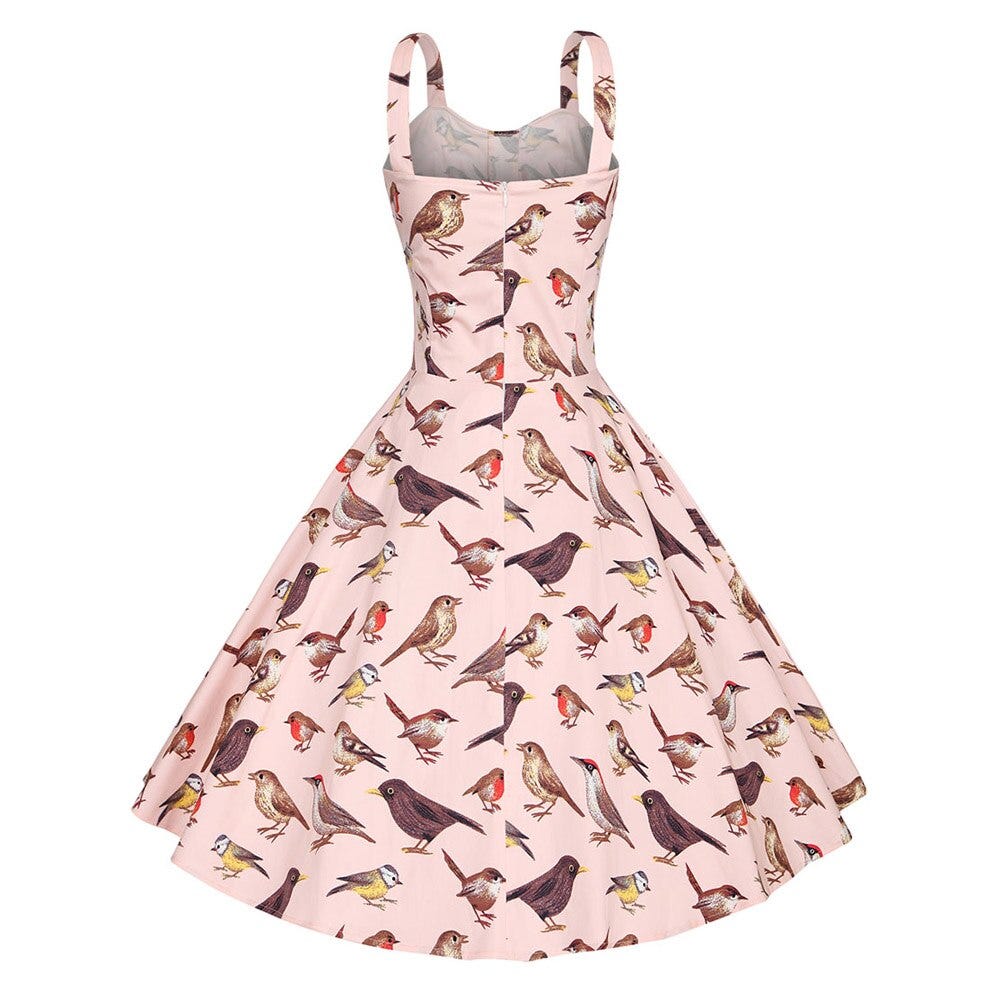 bird print summer dresses