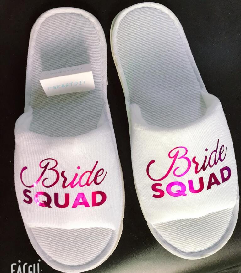 bride squad slippers