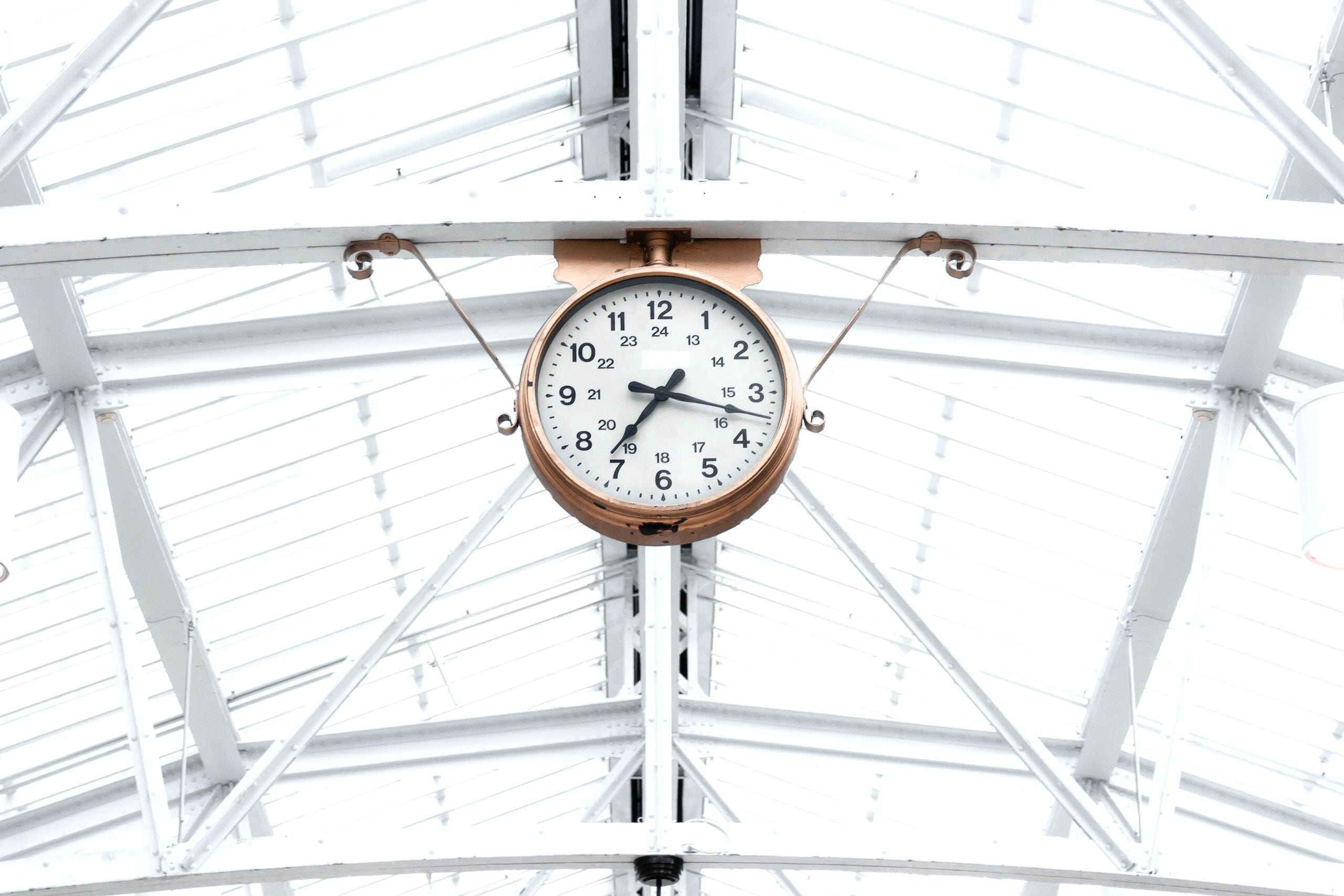 clock in a train station