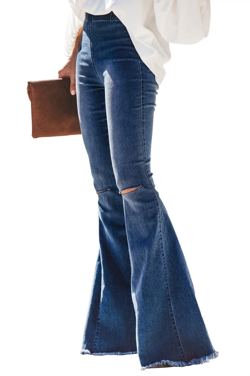 women's denim pants with elastic waist