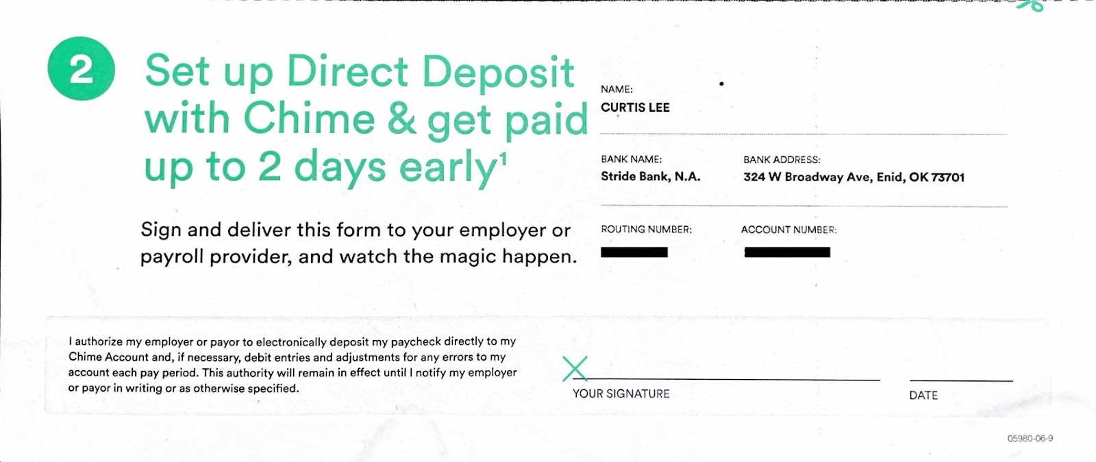 chime rejected direct deposit