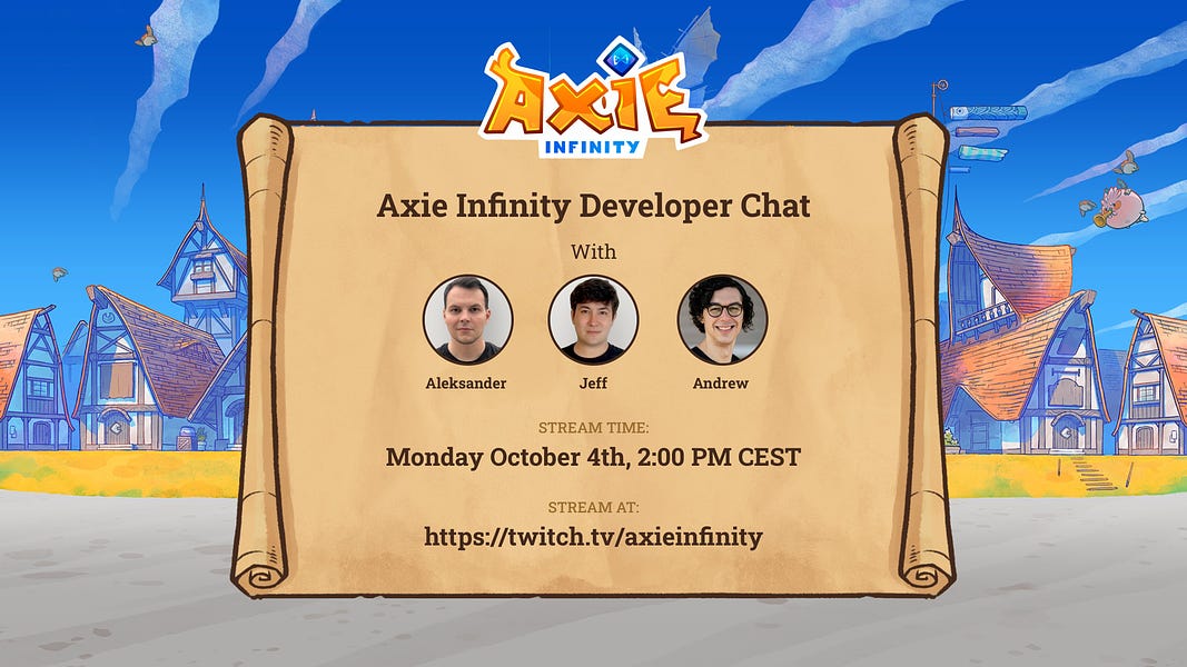 Axie Developer Chat Live Now By Axie Infinity