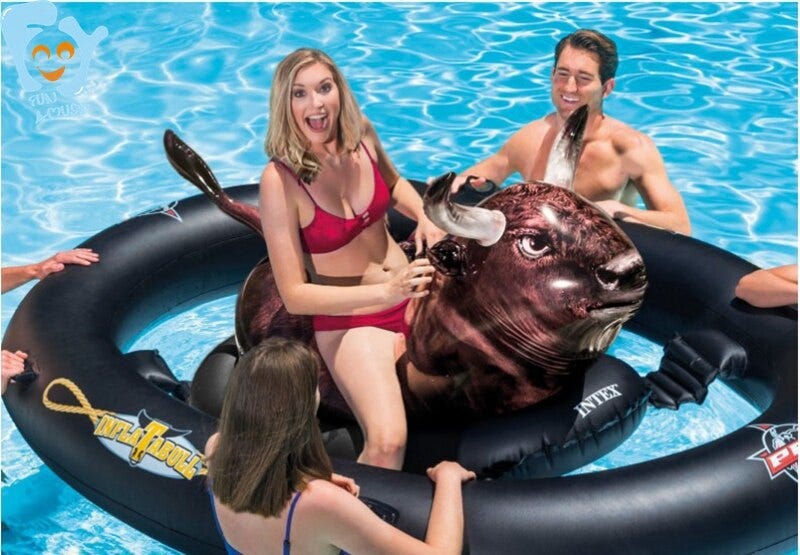 inflatable pool float bull