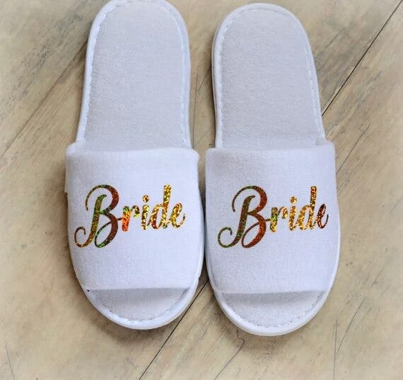 bride groom slippers