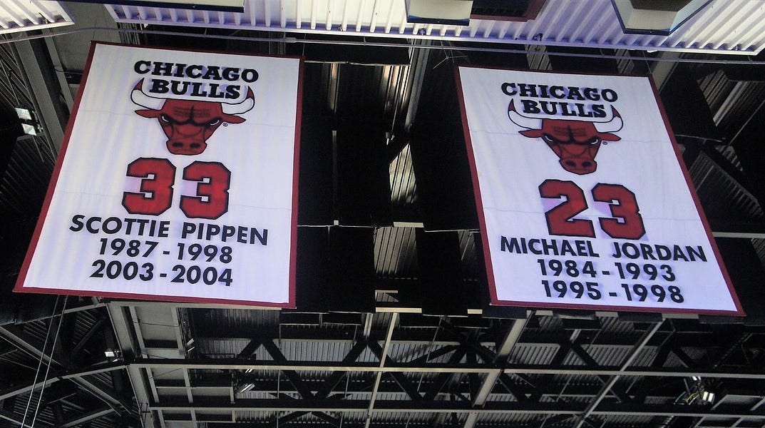chicago bulls retired numbers
