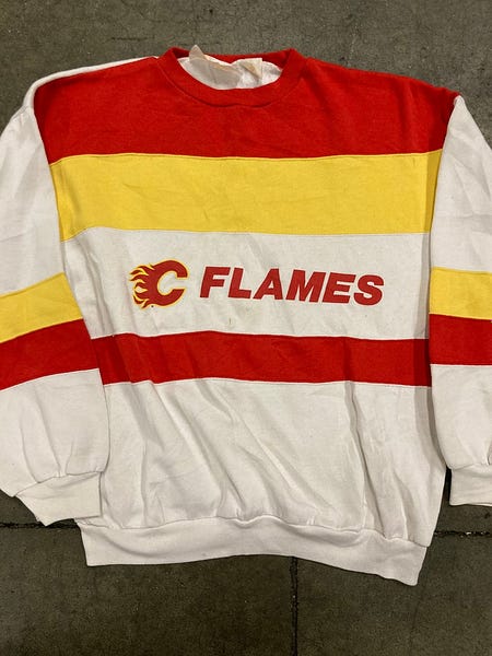 Vintage Starter - Calgary Flames Crew Neck Sweatshirt 1990s X-Large