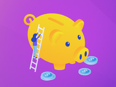 Moneybox - Save and Invest 3d gif animation gif money piggy girl ...