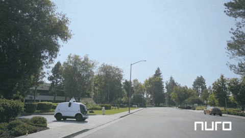 Nuro's R2 driverless vehicle drives on a california road