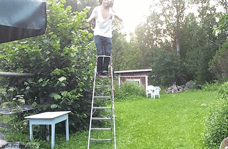 Ladder Fail GIF | Gfycat