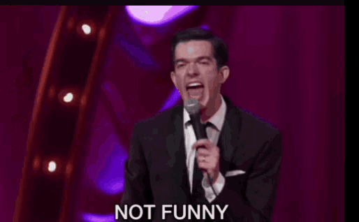 Image result for john mulaney not funny gif