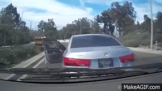 Woman Jumps Out Of Moving Car | California on Make a GIF
