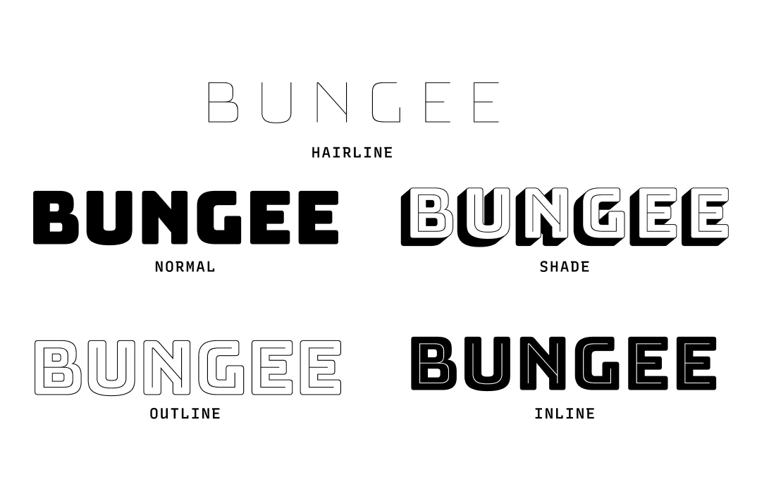 [img: Different styles of Bungee]