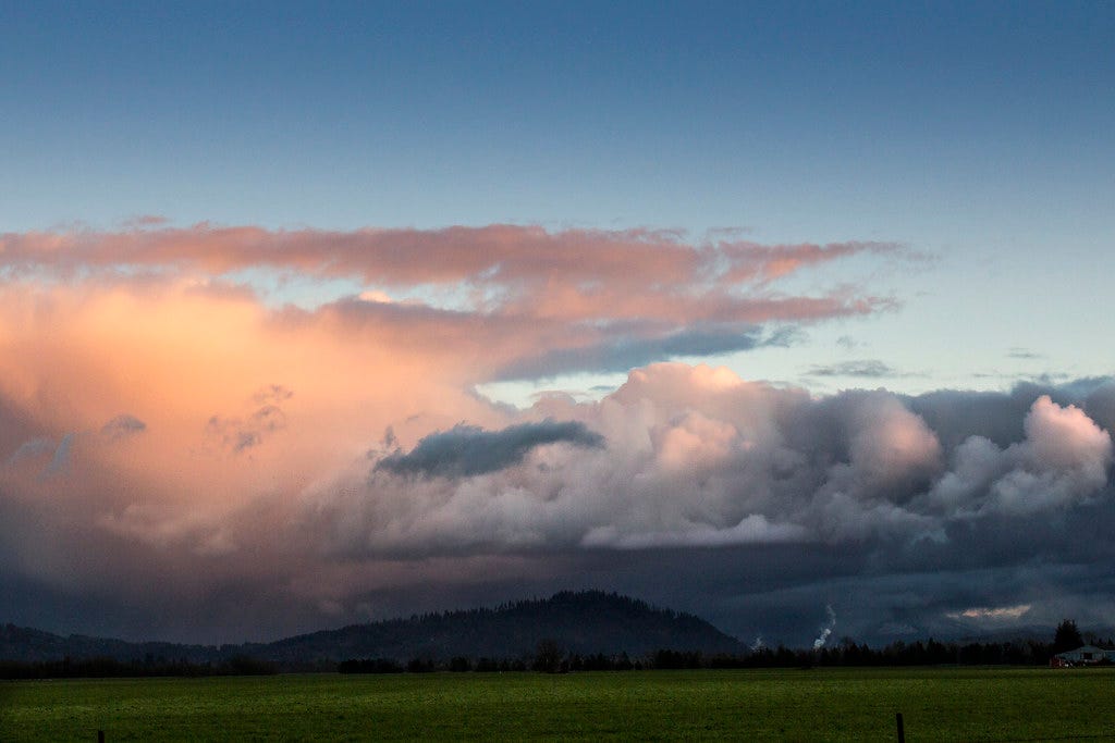 Winter storm clouds, Willamette Valley, Oregon
