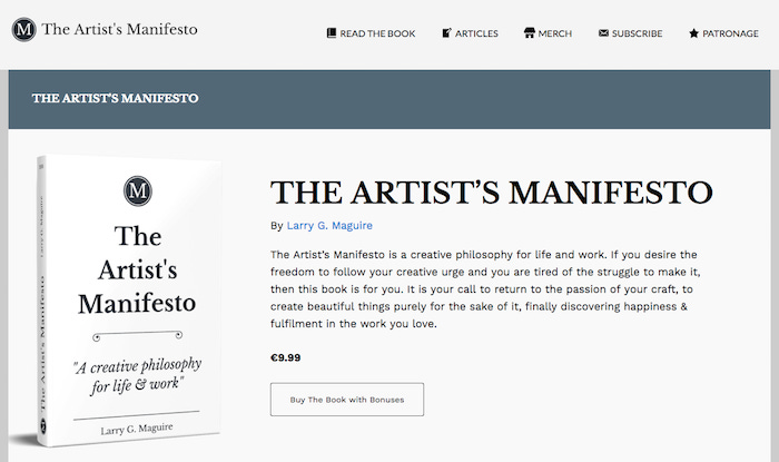 Manifesto Book Launch Website Screenshot