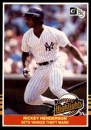 Rickey Henderson as a New York Yankee in the late 1980's Stock