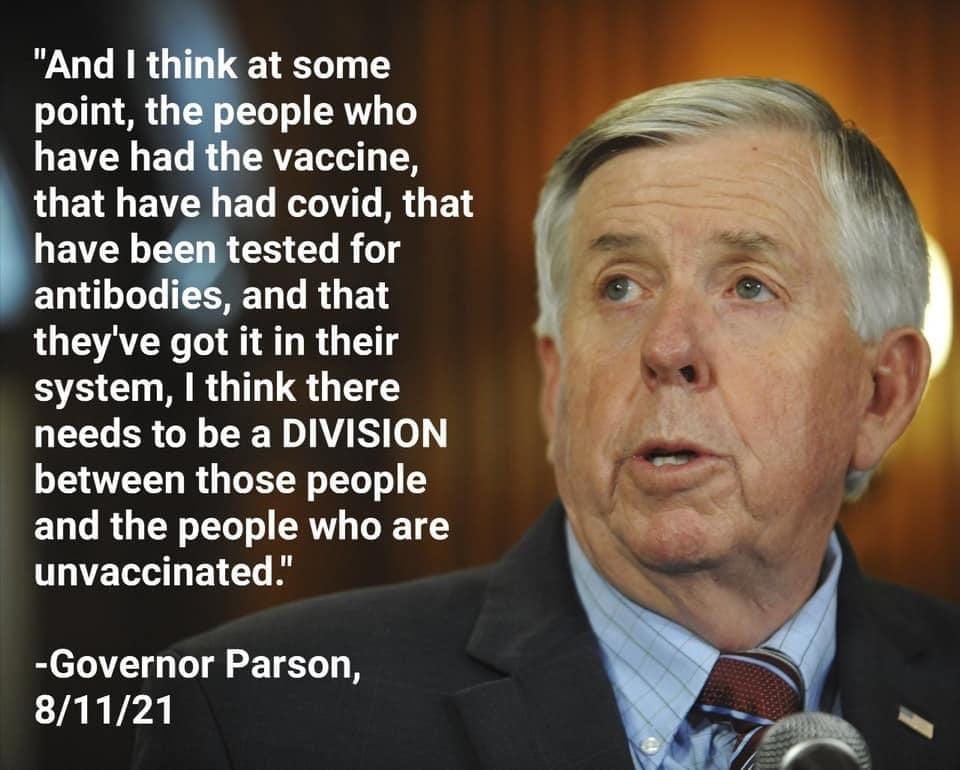 &lsquo;I think there needs to be a DIVISION between those people [who have been vaccinated or recovered from COVID] and the people who are unvaccinated.