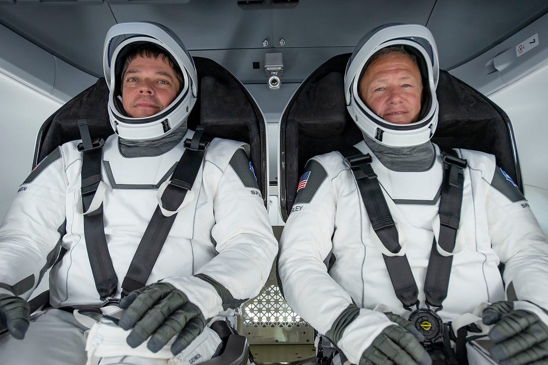 Astronauts Douglas G. Hurley and Robert L. Behnken for Crew Dragon Demo-2 mission