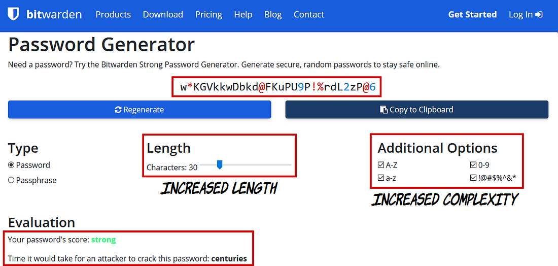 Bitwarden password generator