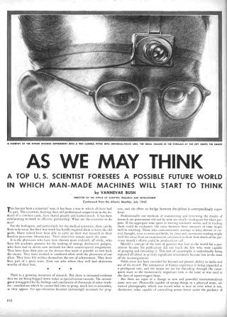Tanks & Tablecloths Index: Tabletalk: Vannevar Bush's Memex
