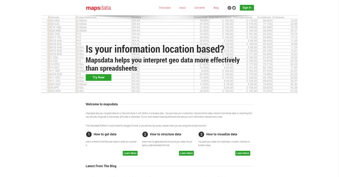 Mapsdata communicates your information in a way that a graph or chart can't
