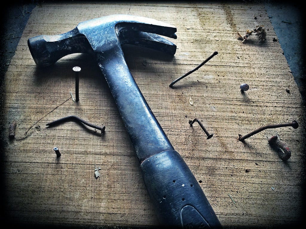 Hammer Nails Wood Board Tool Work Edited 2020