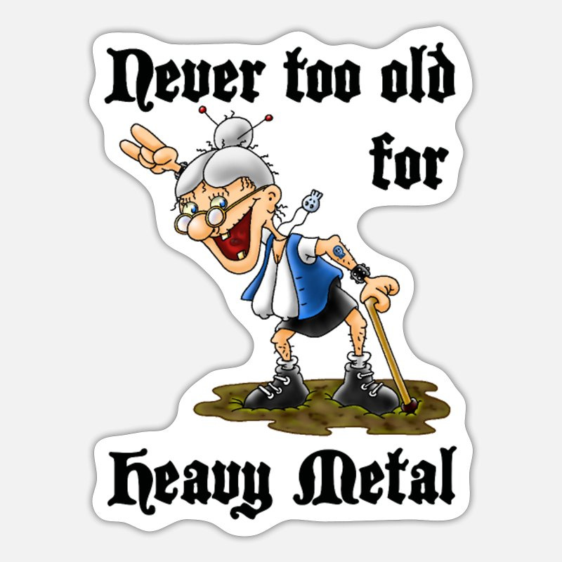 'Heavy Metal Grandma' Sticker | Spreadshirt