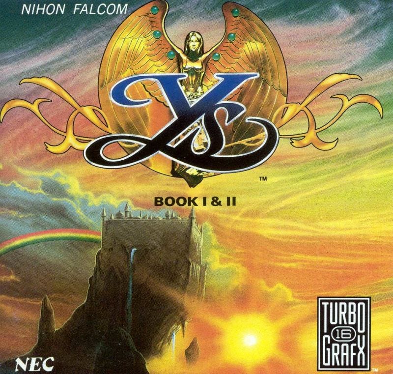 Ys: Book I &amp; II (1989) TurboGrafx CD box cover art - MobyGames
