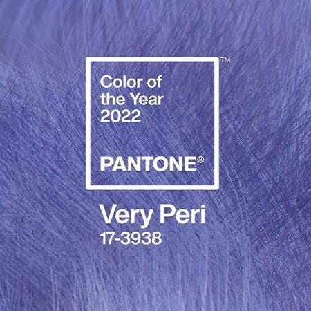 "Very Peri", o violeta-avermelhado anunciado pela Pantone como a cor de 2022 - Divulgação/Pantone
