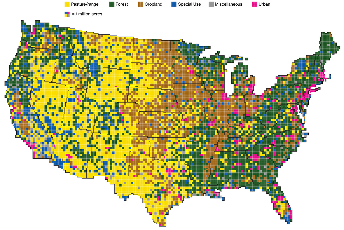 "Here's how America Uses its Land". The article goes much deeper.