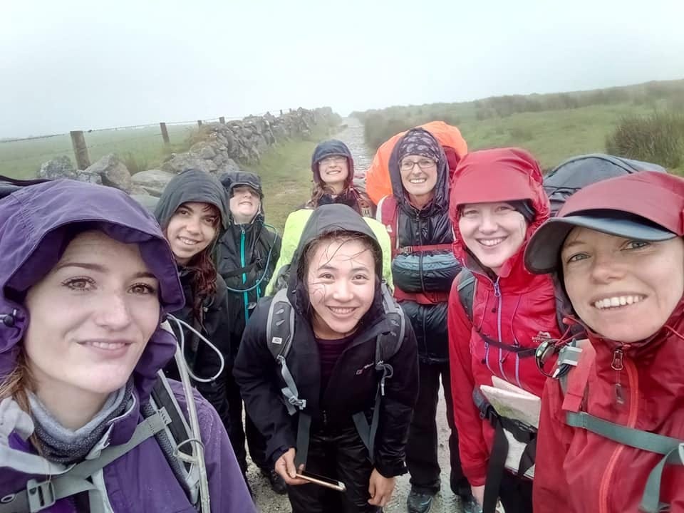 IMAGE: Bedraggled but happy wild campers!