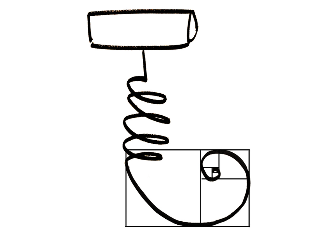A corkscrew with a worm that curves like the golden ratio