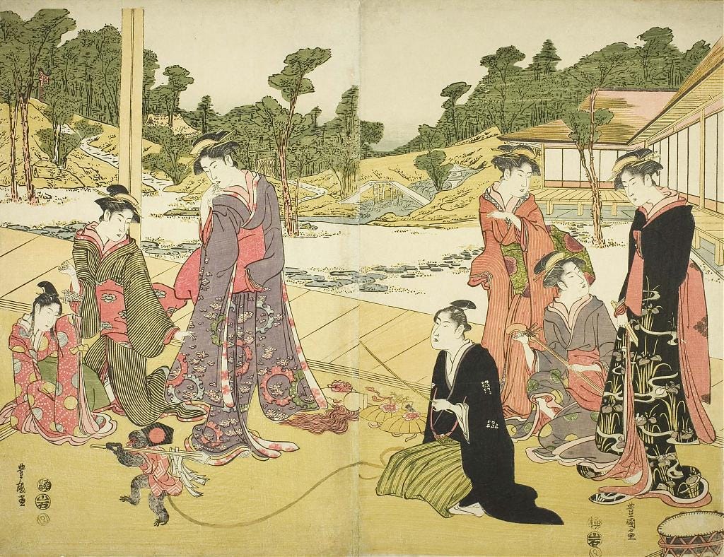 The Young Monkey Showman, Utagawa Toyokuni