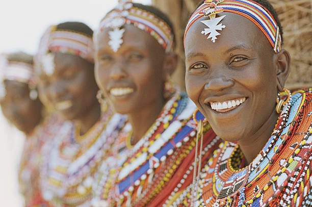 masai and samburu women outside hut, close up - indigenous culture stock pictures, royalty-free photos & images