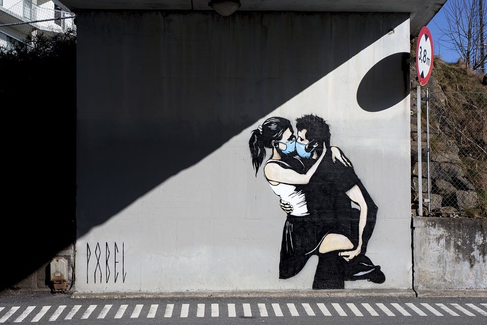 Lovers, Wall, Painting, Graffiti, Romantic, Love