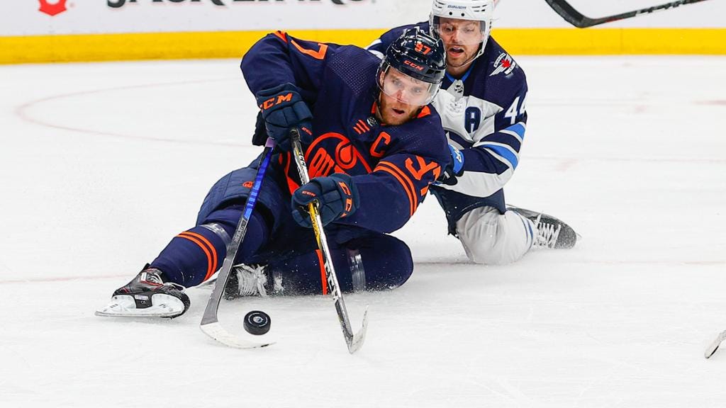 McDavid held without point for Oilers in Game 1 loss against Jets