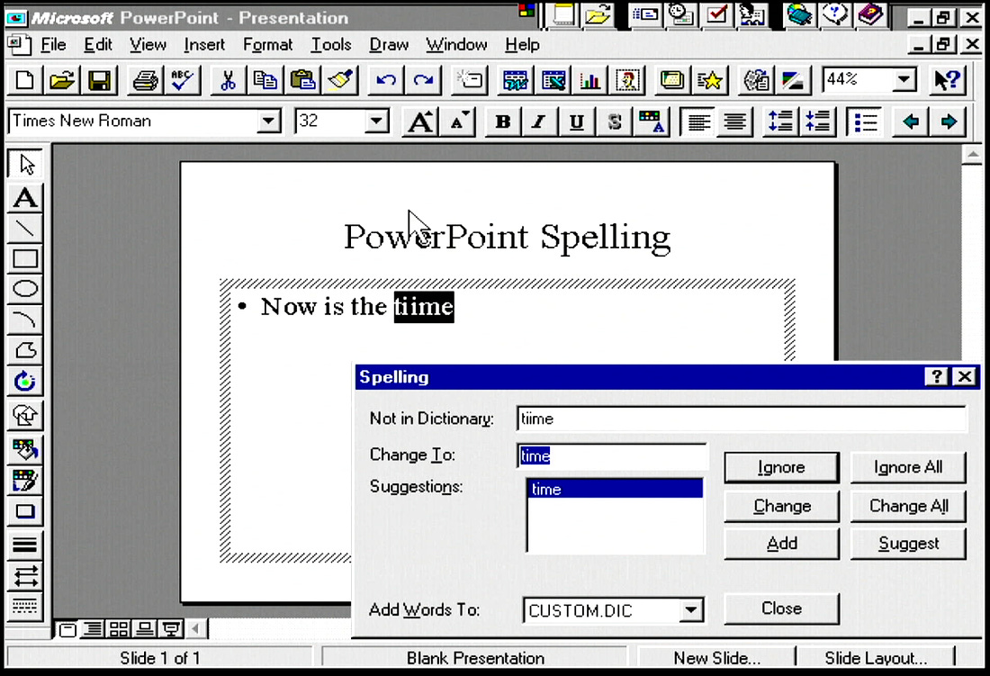 Spelling in PowerPoint