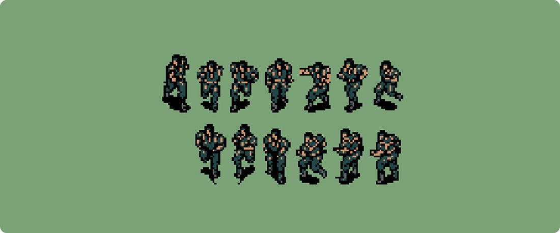 Example of video game sprites