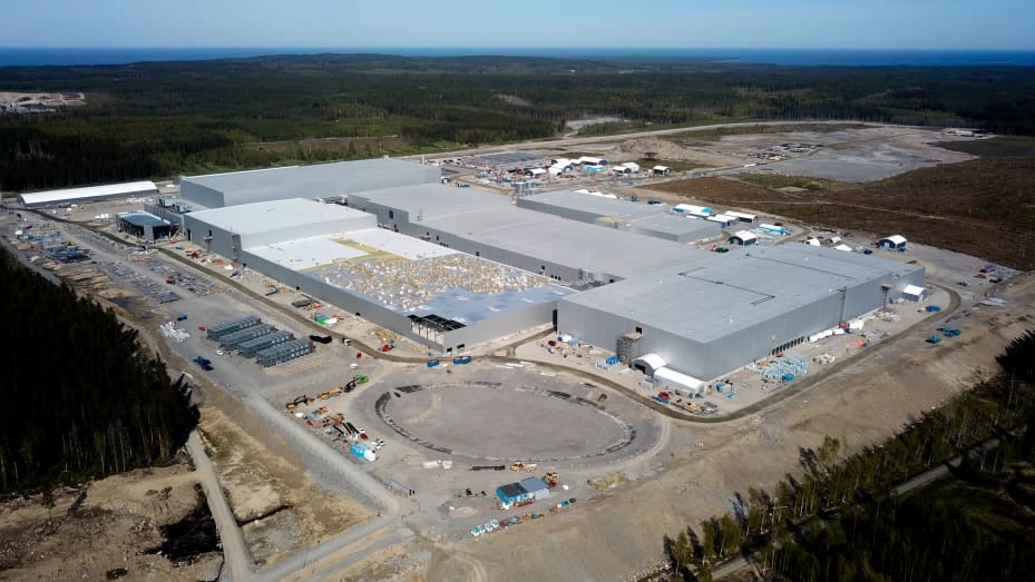 Northvolt's battery factory in the north of Sweden in June.