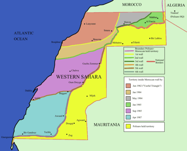 Map of Morocco's Western Sahara Wall