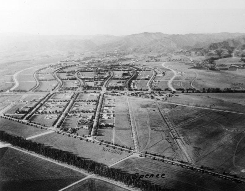 Soiree aerial view bevery hills ca 1900s