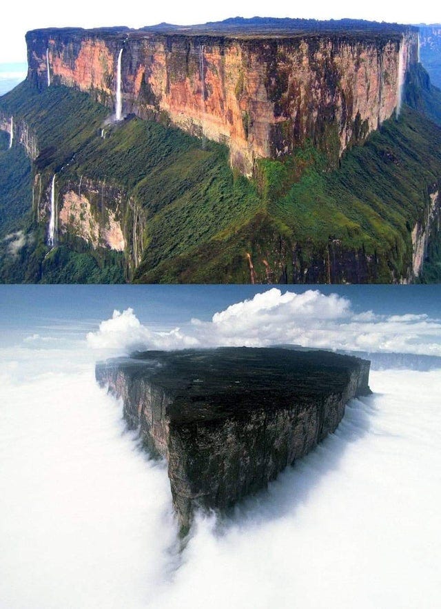 r/interestingasfuck - Roraima mount- Venezuela- Guyana-Brazil-